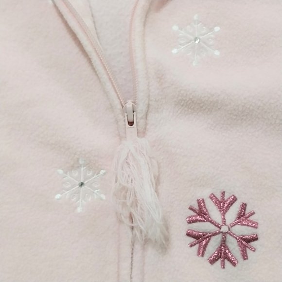 Bundle of Joy Christmas Sweater Size Medium Pink 100%‎ Polyester Zip Up #1256 - Picture 6 of 8